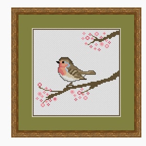 Cross Stitch Pattern, Modern Cross stitch. BLOSSOM BIRD cross stitch chart Instant download PDF cross stitch pattern image 3