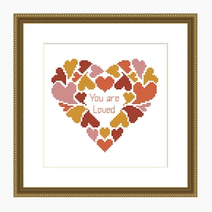 Cross Stitch Pattern, Modern Cross Stitch - MY HEART cross stitch chart - Instant Download PDF