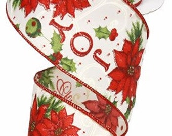 2.5 WIRED White Gnome Ribbon DIY Projects Wreath Making Supply Bow Making Ribbon and Gold Ho Ho Ho Gnomes On Royal Ribbon Green Red