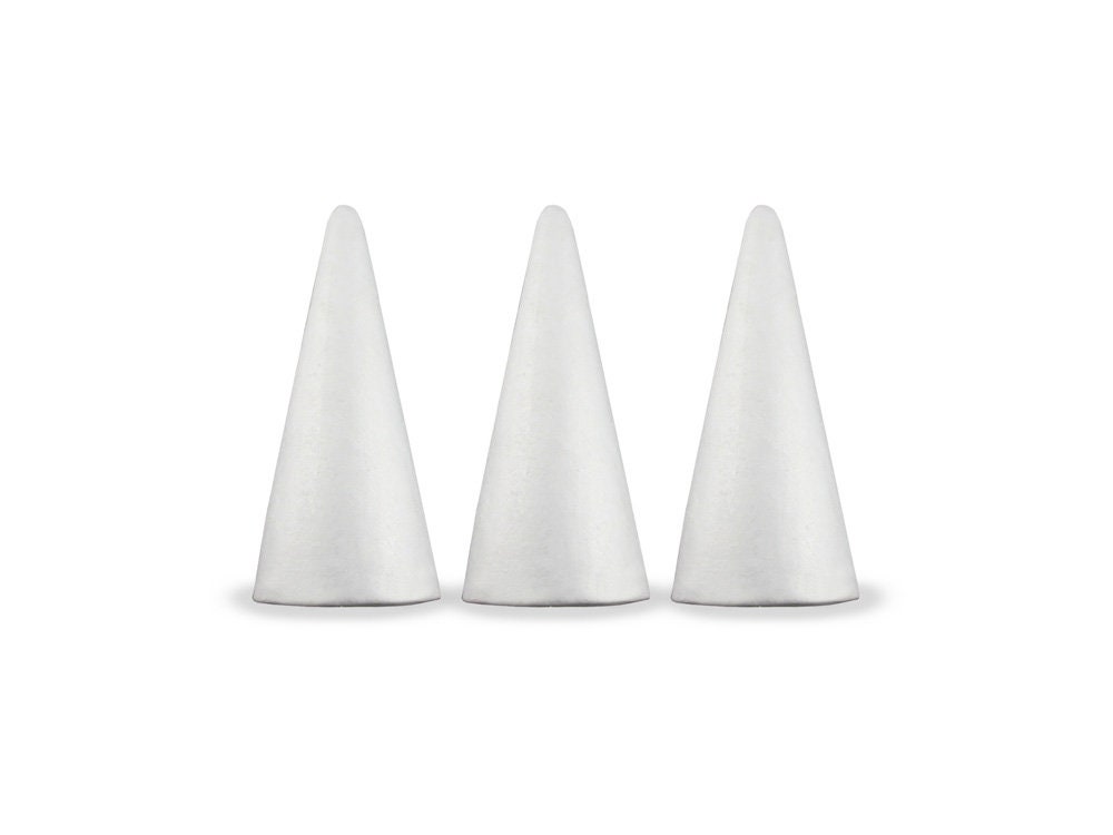 SALE 4 Inch Polyfoam Cone 3 Pack, Styrofoam Cone for Crafting