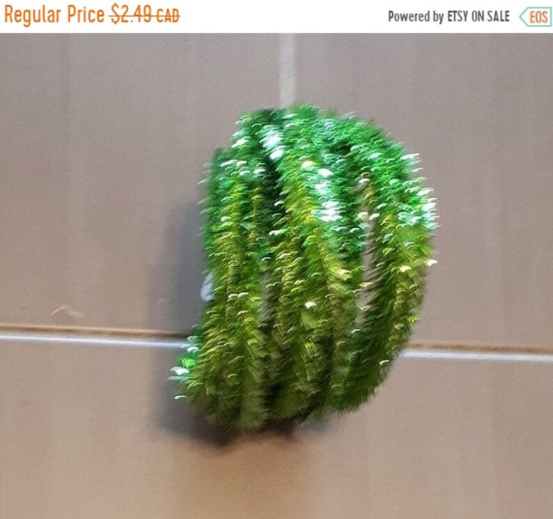 On Sale Lime Green Tinsel Garland Christmas Tree Decor Etsy