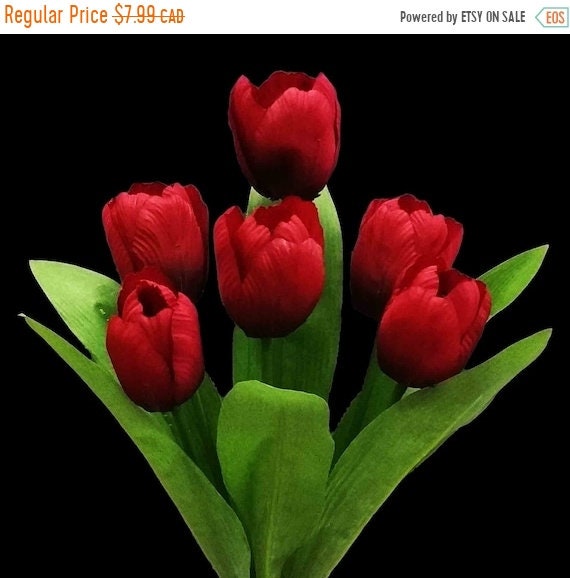 EN VENTA Arbusto de tulipán rojo de 14 6 tulipanes - Etsy México