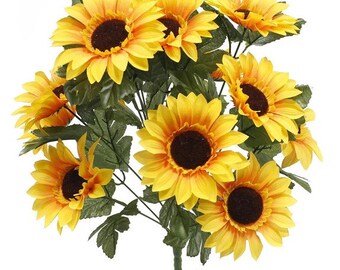 K&K Interiors 41561A-YE 26 Inch Yellow 2 Bloom 1 Bud Sunflower Stem K&K Interiors 41561A-YE 26 Inch Yellow 2 Bloom 1 Bud Sunflower Stem