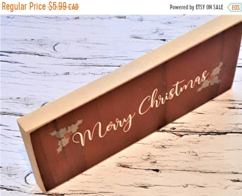 Wreath Making Supply Rustic Christmas Sign Wood Christmas Sign DIY Projects On Sale Merry Christmas Wood Block Sign