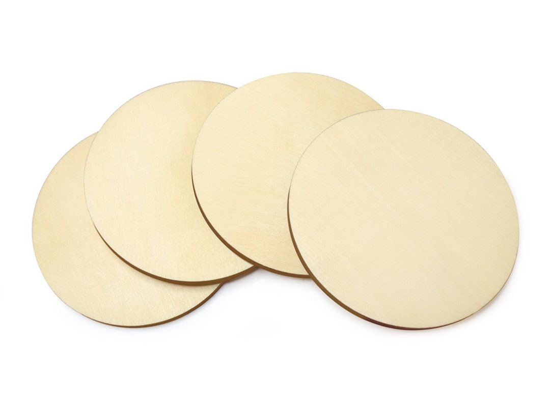 SALE Unfinished 4 Piece Plywood Coasters, Paintable DIY Mini Signs, Wreath Making Supply, DIY