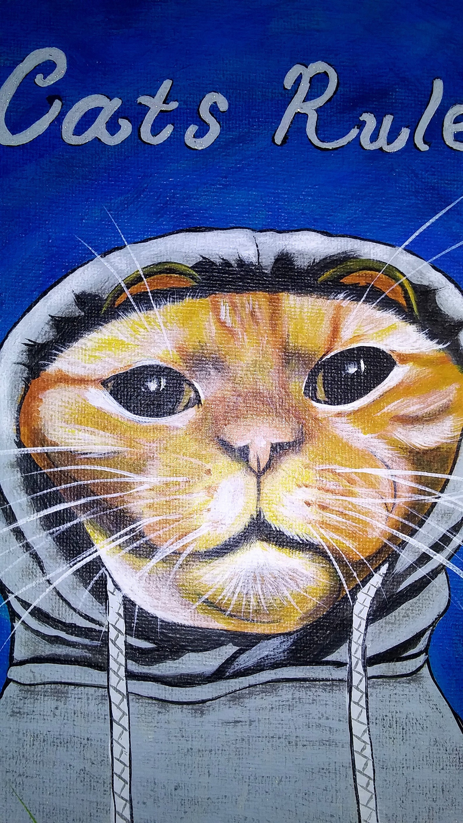 Canvas Cat Painting Acrylic Painting Original Art Cat | Etsy