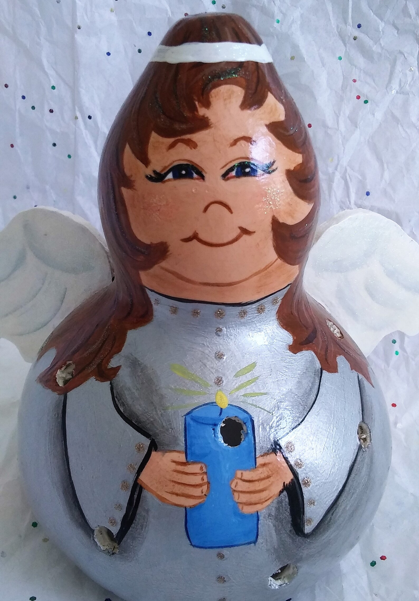 Clearance Christmas Tree Topper Angel Gourd Tree Topper Etsy