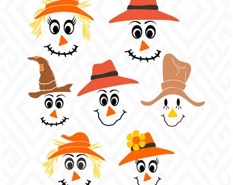 Scarecrow Faces Svg Etsy