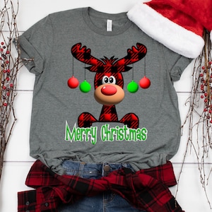 3D Christmas Sublimation Design, 3D Buffalo Plaid Moose PNG, Christmas Moose Sublimation