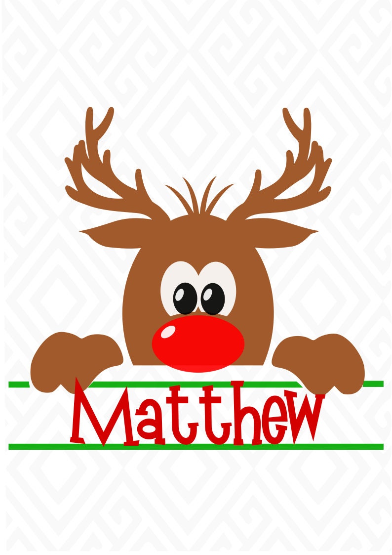 Download Peeping Reindeer Svg Reindeer Monogram Svg Christmas | Etsy