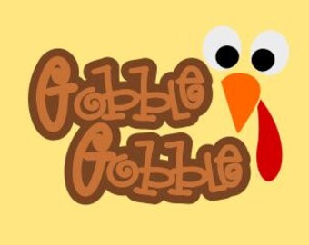 Gobble Gobble Turkey Face; SVG, DXF, PS, Ai and Pdf Digital Files for Electronic Cutting Machines