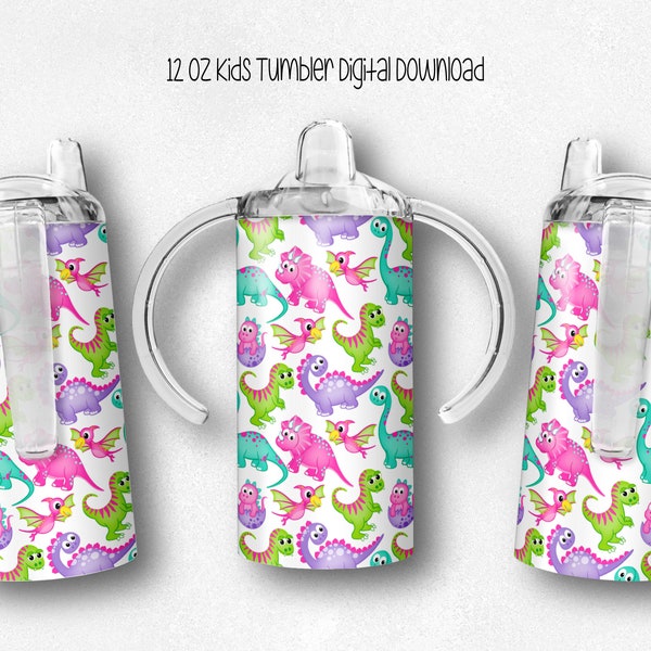 Kids Tumbler Wrap, Sippy Cup Tumbler Wrap, 12 oz Child Tumbler Wrap, Digital Download, Dinosaur Child Tumbler Wrap