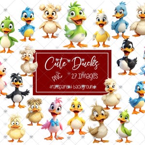 Quirky Duck Clipart, Cute Duck Clipart, Duck Sublimation Designs, Duck PNG Files, Digital Download, Whimsical Duck Clipart