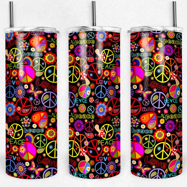 Skinny Tumbler Wrap, 60er - 70er Becher Wrap, Hippie Becher Wrap, Digital 50 g Skinny Tumbler Wrap