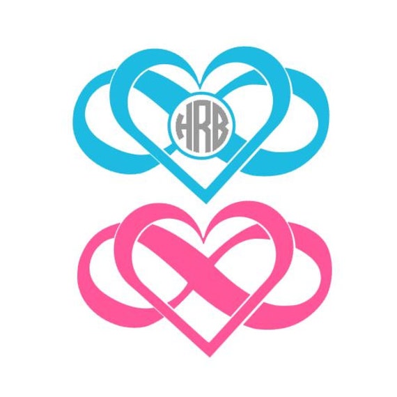 Download Infinity Heart Monogram SVG Studio3dxfpsepspdf Cutting | Etsy