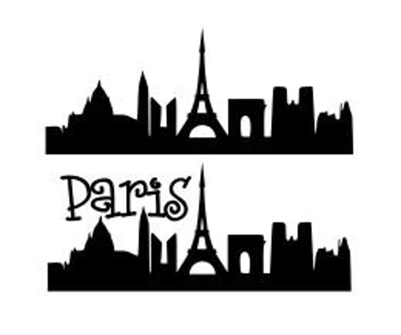 Paris Skyline Silhouette SVG Studio 3 DXF AI. Ps and Pdf ...