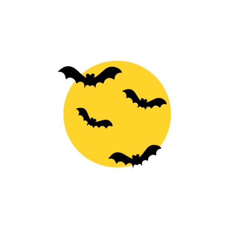 Download Halloween Moon and Bats SVG Studio 3 DXF EPS and pdf | Etsy