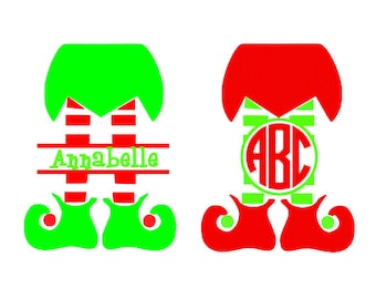 Elf Legs Monogram Set SVG, DXF, EPS and pdf Cutting Files for Electronic Cutting Machines