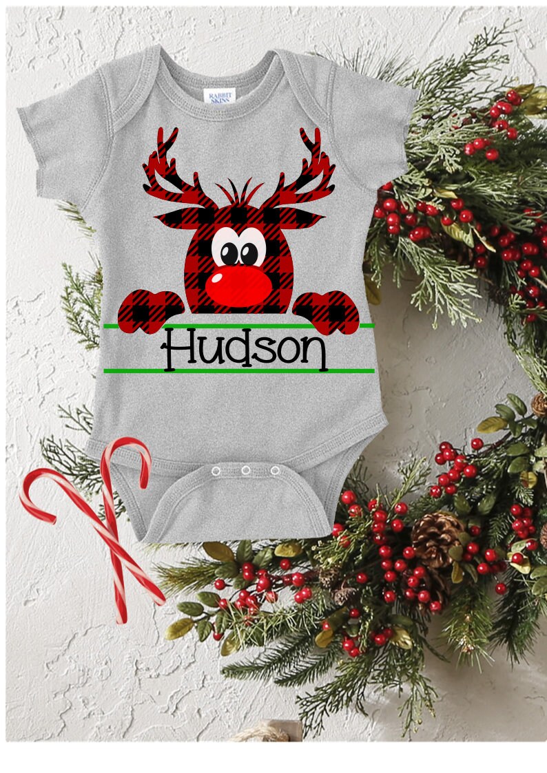 Download Buffalo Plaid Reindeer Svg Reindeer Monogram Svg Peeping | Etsy