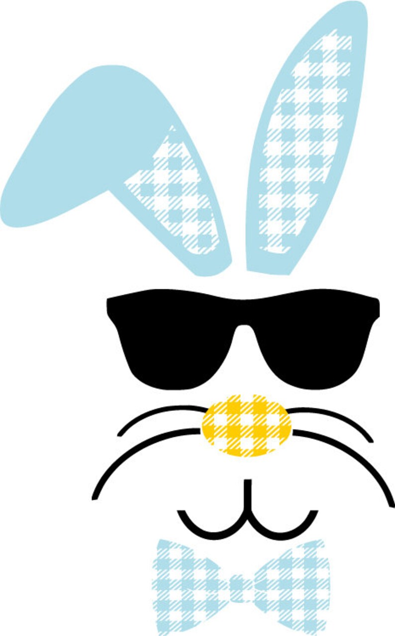 Download Easter SVG Plaid Bunny SVG Boy Bunny SVG Easter Clipart | Etsy