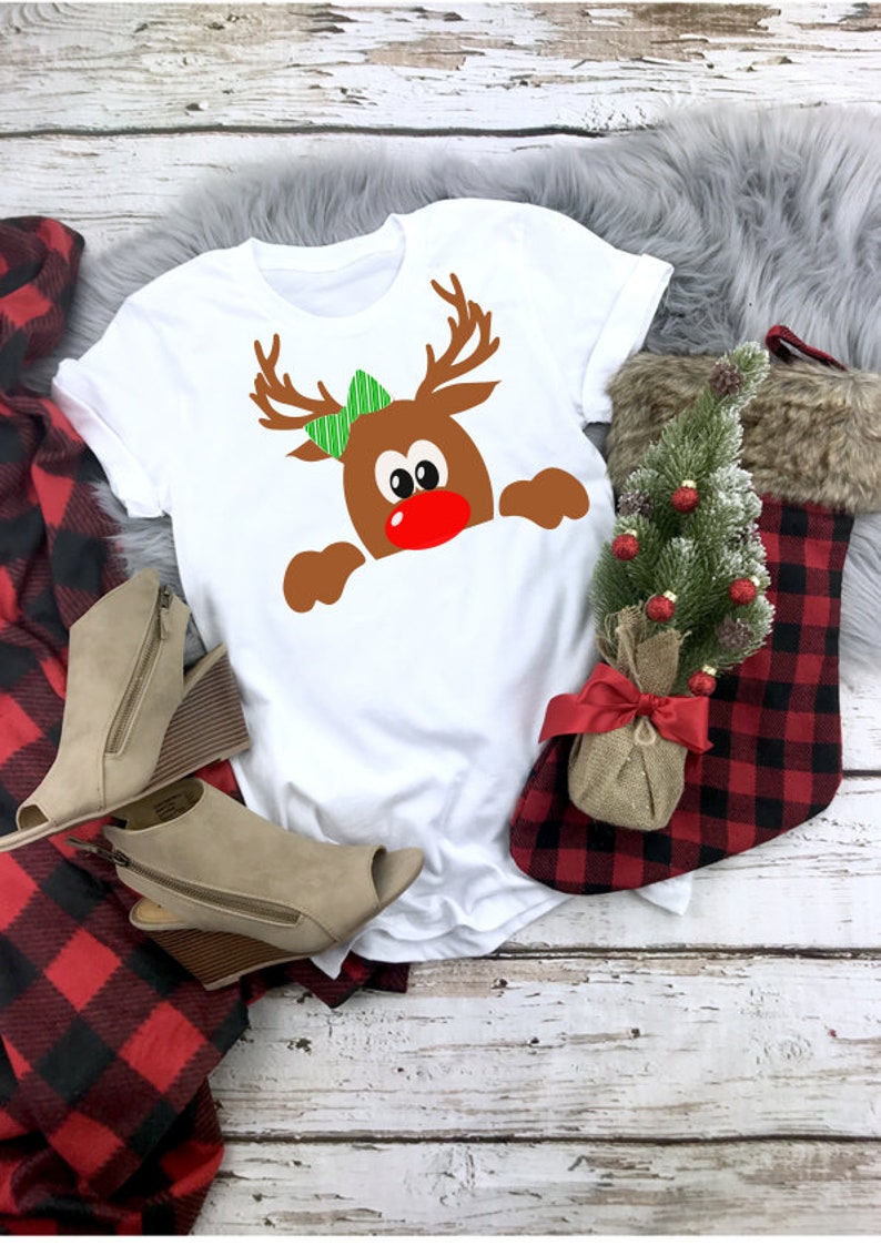 Download Peeping Reindeer Svg Reindeer Monogram Svg Christmas | Etsy