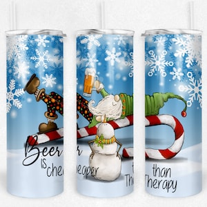 Involucro del bicchiere di gnomo di Natale, involucro del bicchiere di gnomo e pupazzo di neve, gnomo ubriaco, involucro del bicchiere divertente, bicchiere magro da 20 oz, download digitale