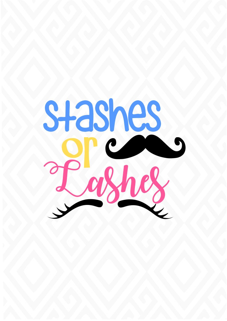 Gender Reveal Stashes or Lashes: SVG EPS AI Png Jped Pdf ...