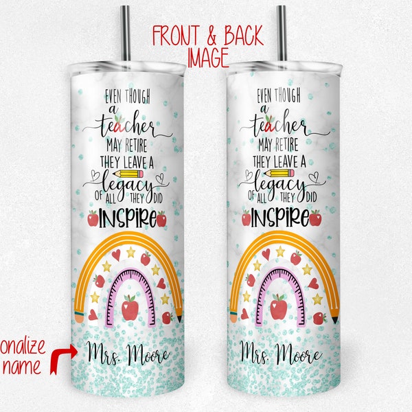 Teacher Retirement Tumbler Wrap, Retirement Tumbler Wrap, Teacher Tumbler Design, Digital Download, 20 oz Skinny Tumbler Wrap