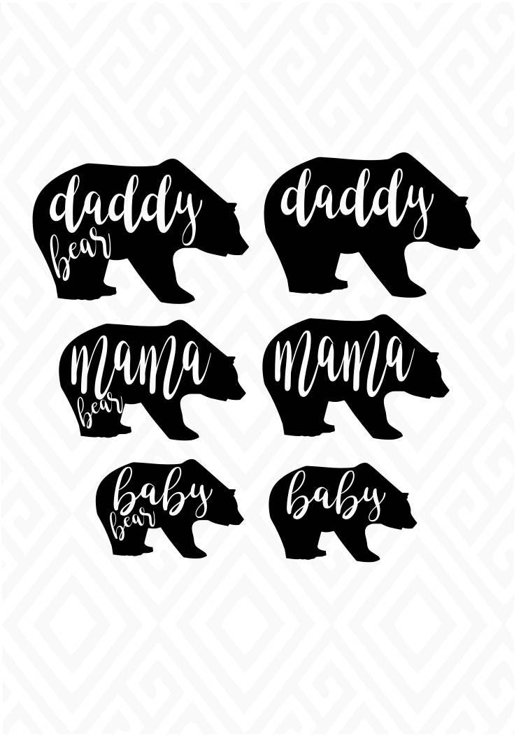 Download Papa Mama und Baby Bär SVG DXF EPS Ai Png und | Etsy