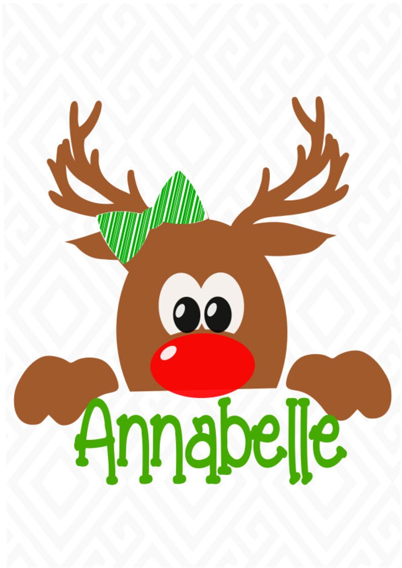 Download Peeping Reindeer Svg Reindeer Monogram Svg Christmas | Etsy