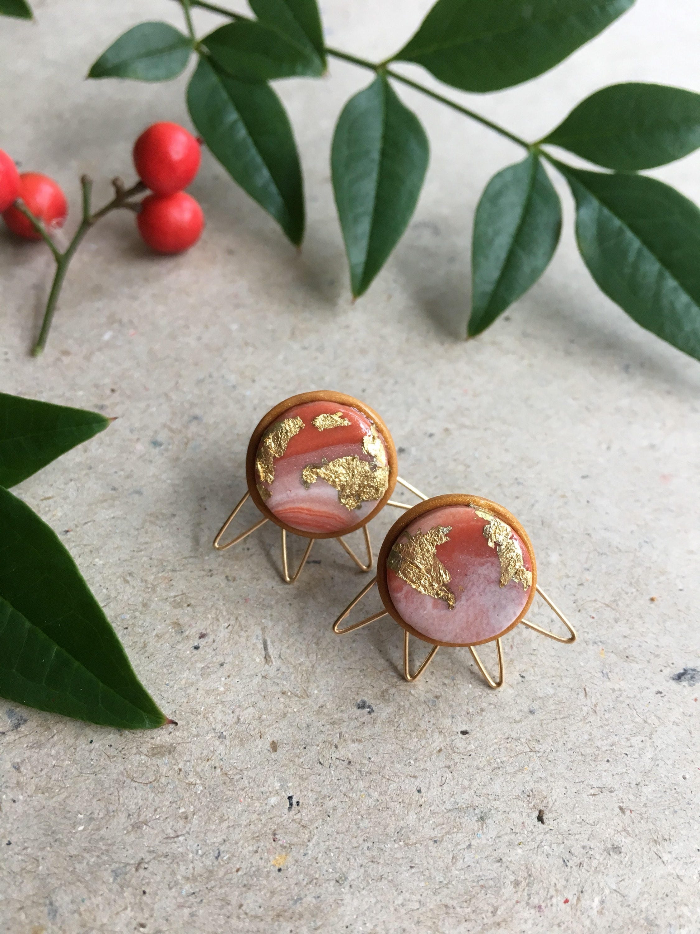 polymer clay studs