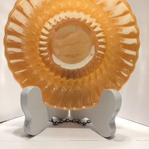 Vintage 8&quot; amber carnival glass bowl. Rare piece.