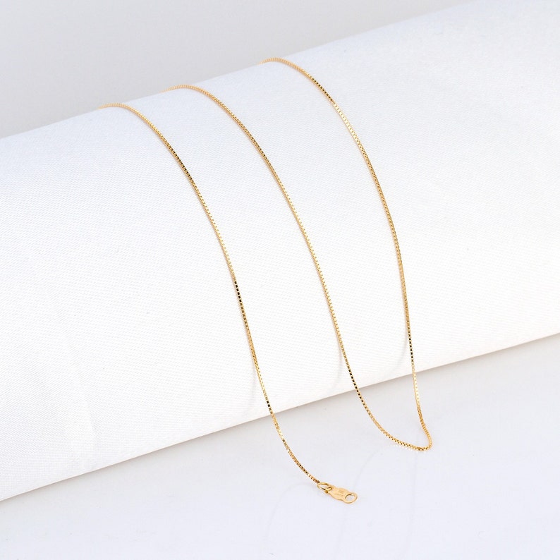 18k gold box chain 18 inch