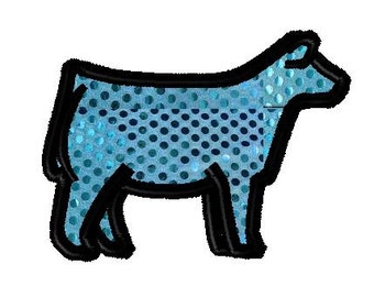 4X4 APPLIQUE CALF embroidery design! Embroidery design for machine.  Show steers cattle 4H pride Fair Queen crush