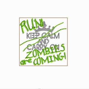 4X4 DON'T Keep Calm. Run, Zombie nadchodzą! Dla wszystkich miłośników Walking Dead, oto idealny projekt koszulki dla fanów!
