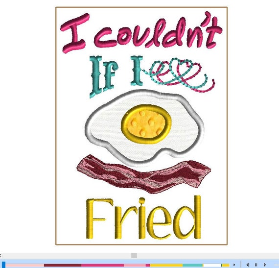 COULDN'T IF I Fried. 5x7 Applique Heart and Bacon | Etsy