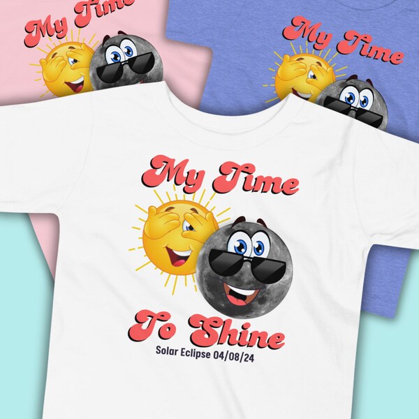 My Time To Shine, Total Solar Eclipse Toddler Short Sleeve Tee- 2T-5T Bella Cotton kids