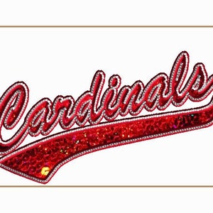 Cardinals Applique Embroidery- 8x12 hoop multi format Cardinals mascot logo.  Satin Stitch with triple stitch, minimal trimming!