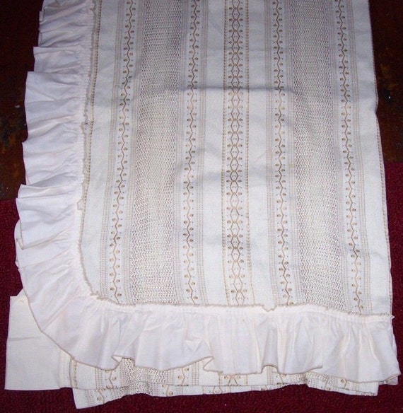 2 Pc Vintage Curtain Jcpenney Priscila Burlap Farmhouse Rare Etsy