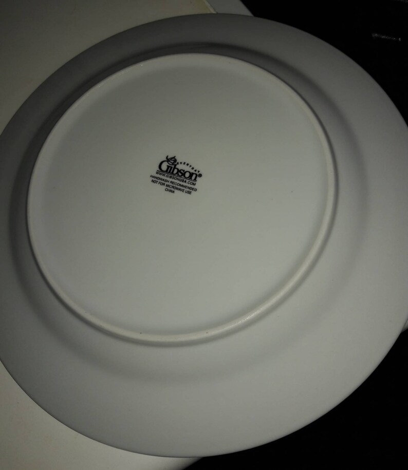 Gibson Dinnerware White Silver Trim Dishes fine china Etsy