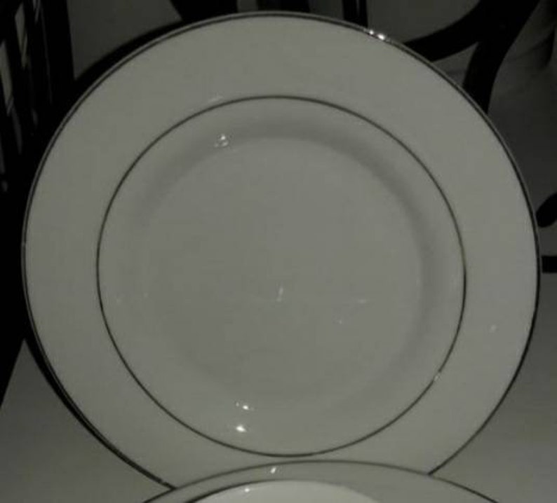 Gibson Dinnerware White Silver Trim Dishes fine china Etsy