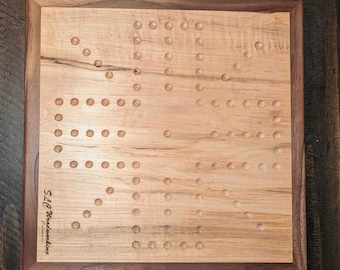 Chinese Checker and Aggravation (wahoo) game - hand made from Ambrosia Maple and border of Walnut. Includes playing pieces  Free Shipping