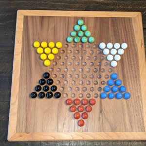 Chinese Checker and Aggravation (wahoo) game board - hand made from Walnut and Cherry.  Free Shipping
