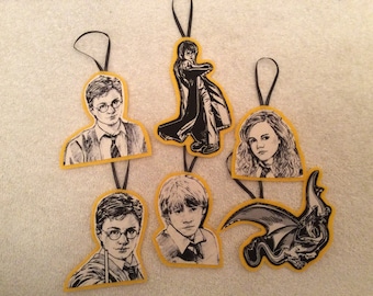 Harry Potter Ornaments (gold)-Set of 6