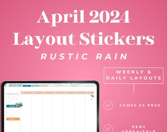 Rustic Rain Layout Stickers | Digital Stickers | Xodo | Noteshelf