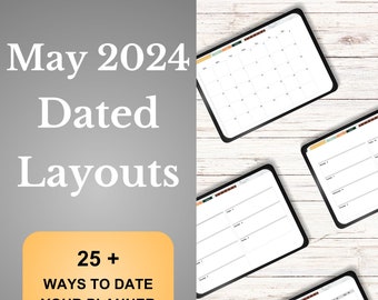 May 2024 Digital Layout Stickers | GoodNotes, iPad & Android | Digital Stickers | PNG