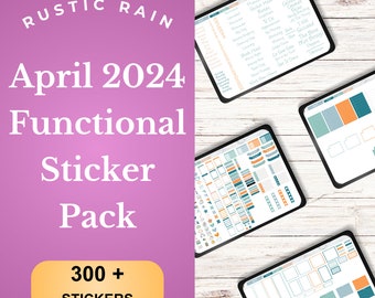 Rustic Rain Functional Digital Stickers | GoodNotes, iPad & Android | Papers, Sticky Notes, Work, Adulting, Tasks, Dates