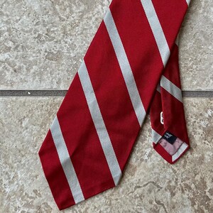 Vintage ROBERT TALBOTT Red & GrayRegimental Striped Silk Repp Tie | Ivy League Trad