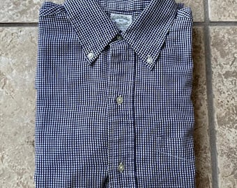 1950s BROOKS BROTHERS Brookscloth Blue Gingham Button Down Short Sleeve  Shirt | 15.5 | Side Gussets - Etsy