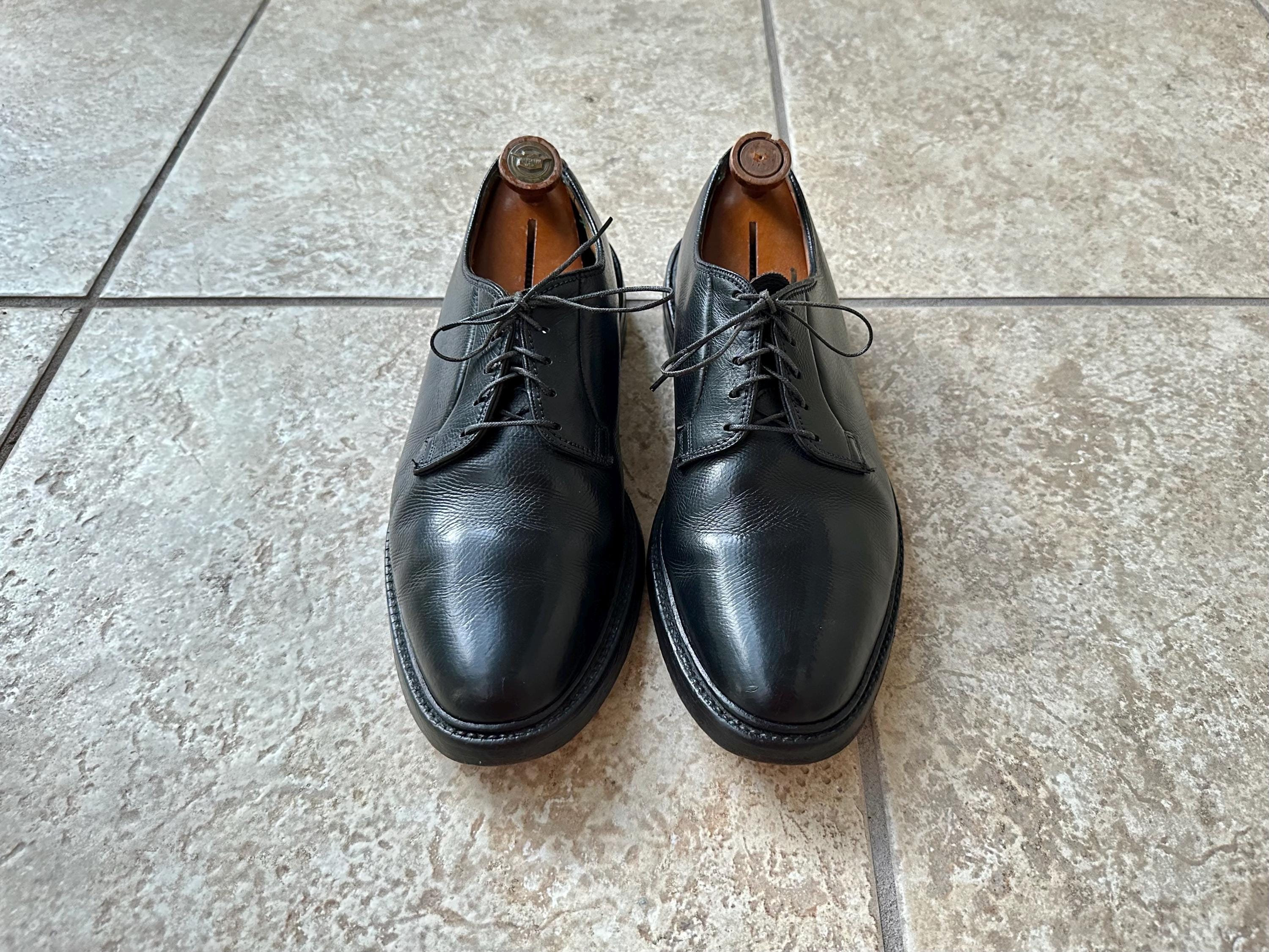 Vintage FLORSHEIM Black Scotch Grain Plain Toe Blucher  display picture 3